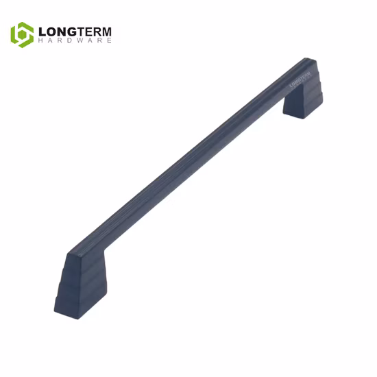 Punhos liga de zinco serrilhados pretos matte do armário de cozinha do hardware da mobília